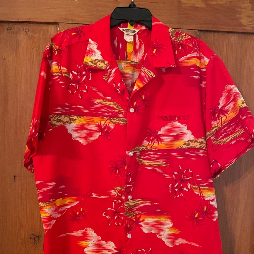 Vintage Calabash Cuzzins Red Yellow Orange Hawaii Shirt Size XL - Picture 6 of 6